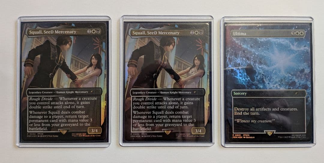 F・F プロモカードSeeDの傭兵2枚、と 古代魔法「アルテマ」1枚の計3枚。