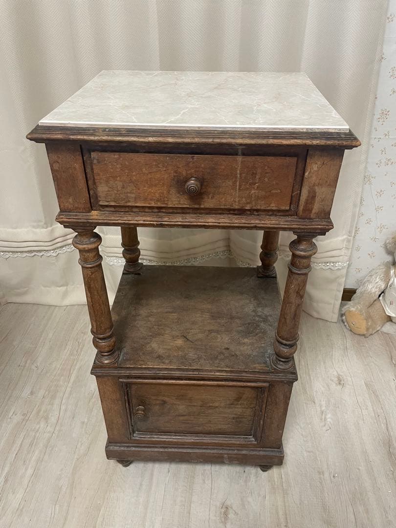 アンティーク　キャビネット　サイドテーブル　大理石　ヴィンテージ