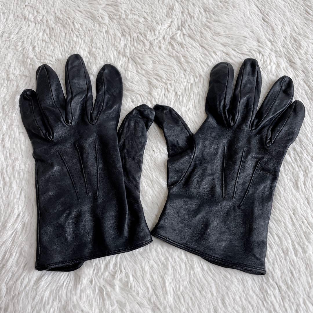 美品 DENTS デンツ 柔らかいレザー 本革 グローブ 手袋 ブラック 黒