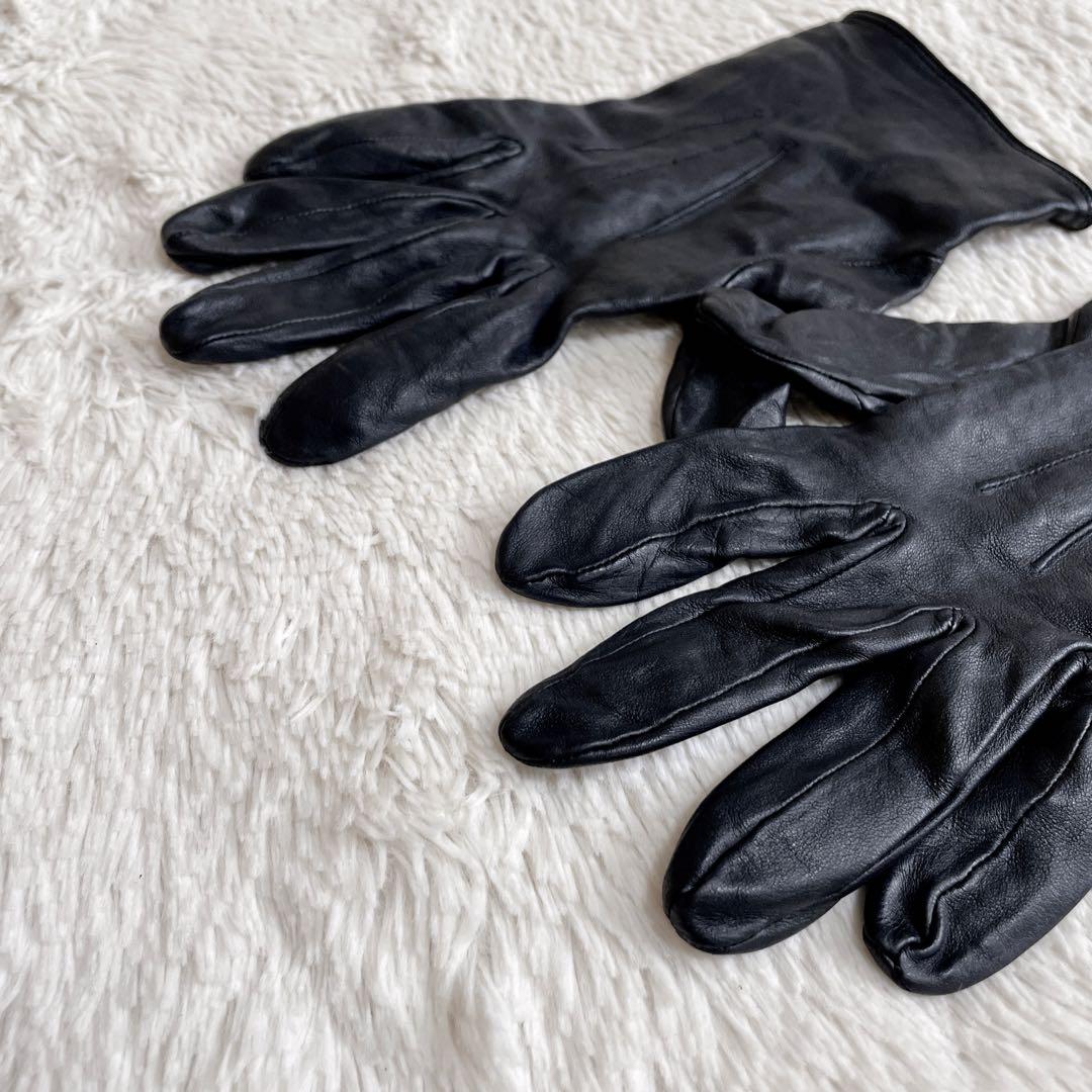 美品 DENTS デンツ 柔らかいレザー 本革 グローブ 手袋 ブラック 黒