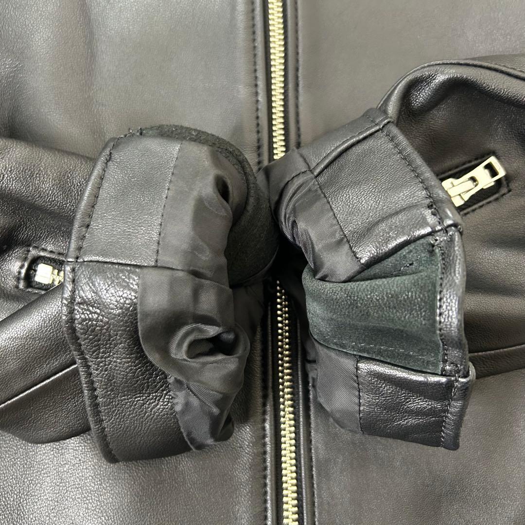 【極美品】 LIDNM リドム ラムレザー シングルライダースジャケット L 黒