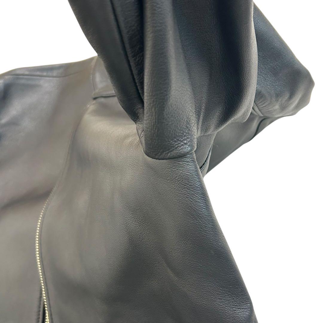 【極美品】 LIDNM リドム ラムレザー シングルライダースジャケット L 黒