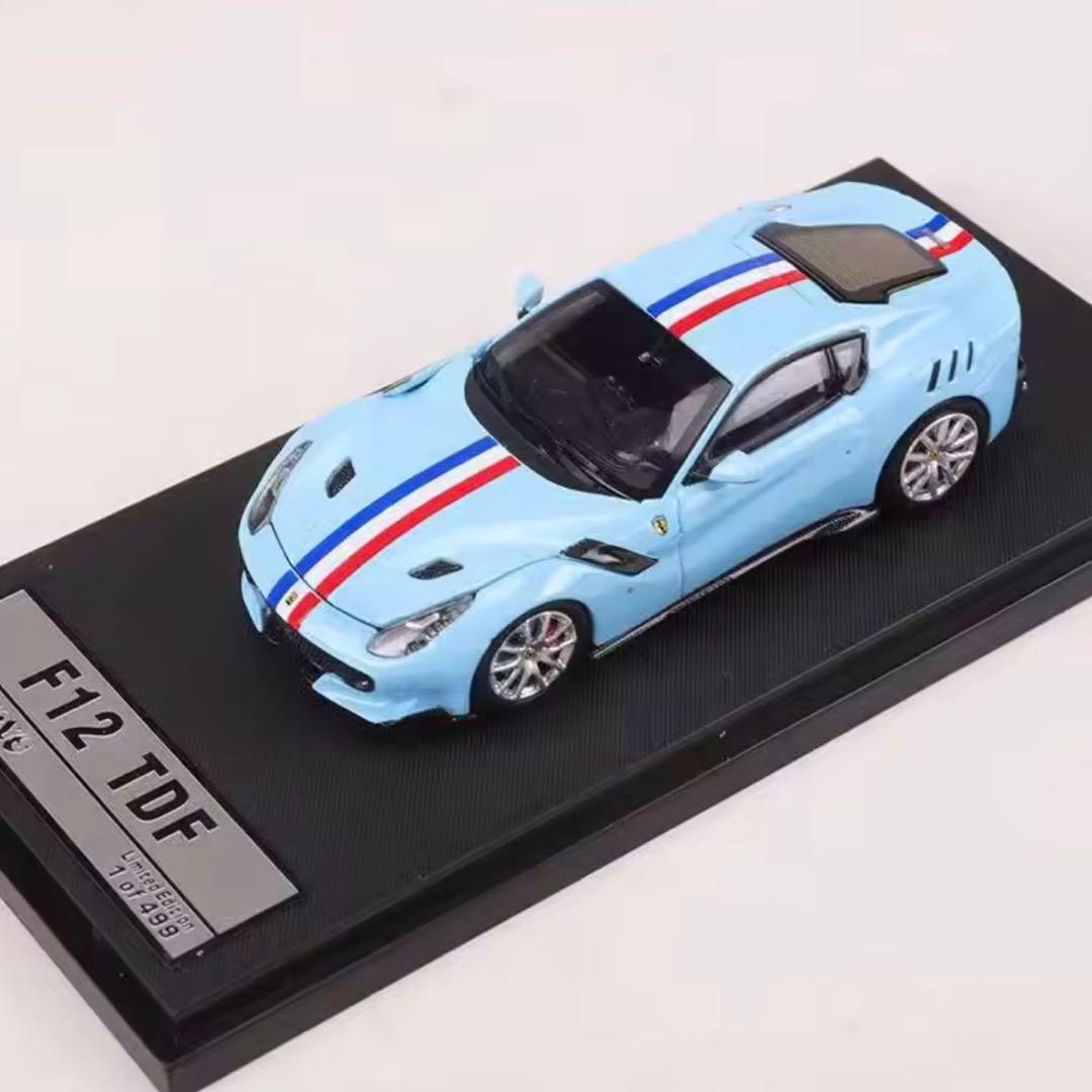 【限定499台】フェラーリF12 TDF ミニカー1/64スケール　ライトブルー