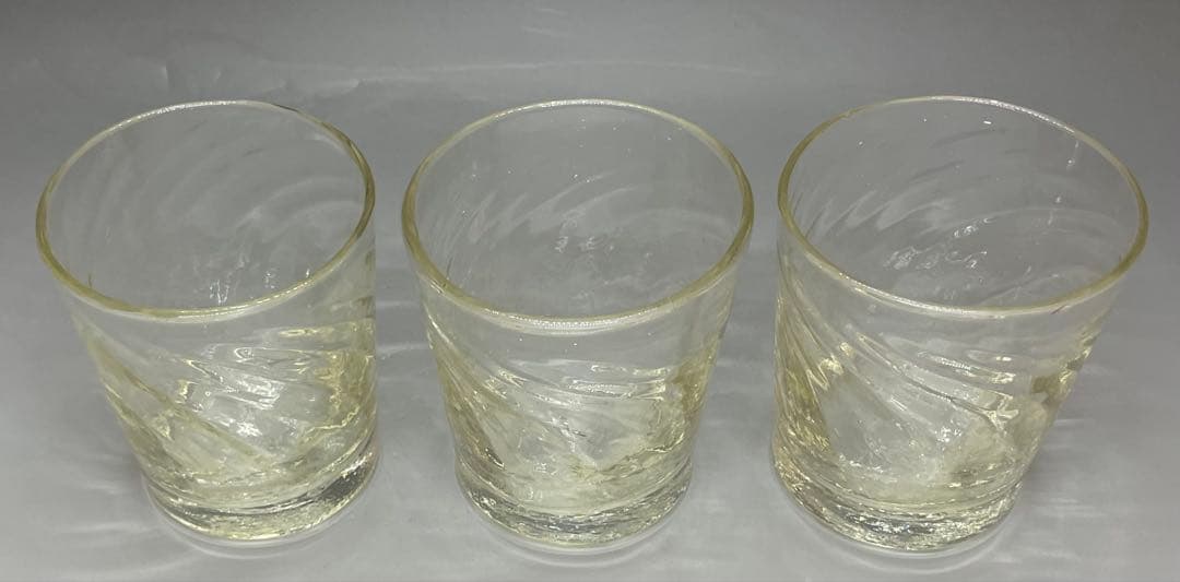 倉敷ガラス　小谷真三　吹きガラス　グラス3客　E102