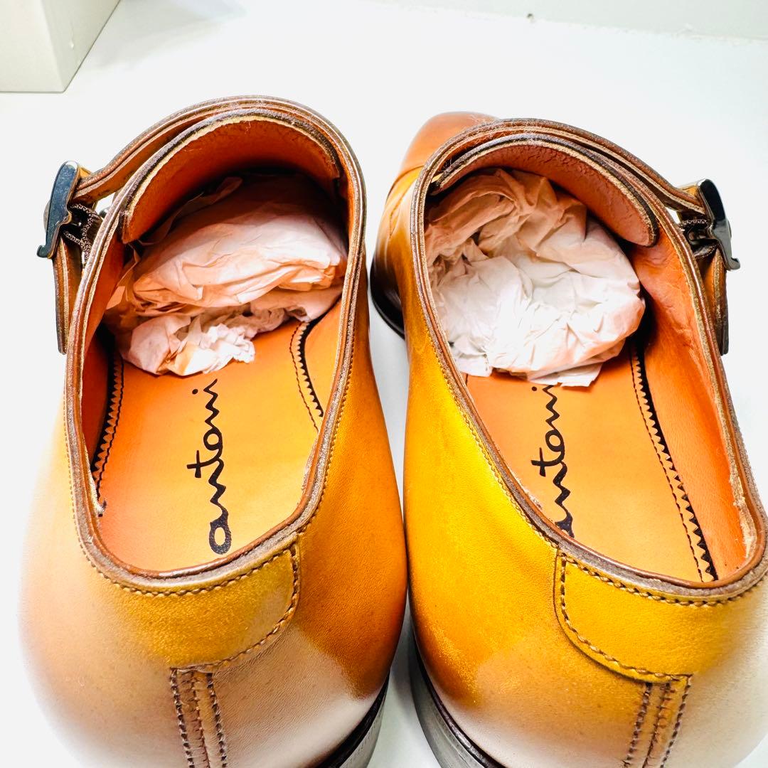 美品　Santoni サントーニ　ダブルモンクストラップ 箱 袋付き レザー