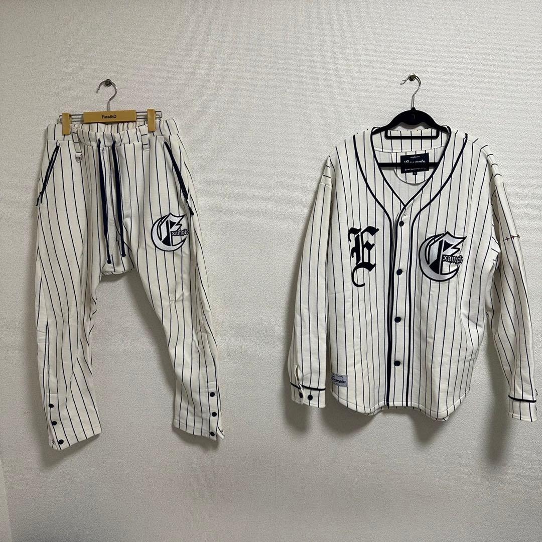EXAMPLE ベースボール　セットアップ　サルエルパンツ　ゲームシャツ