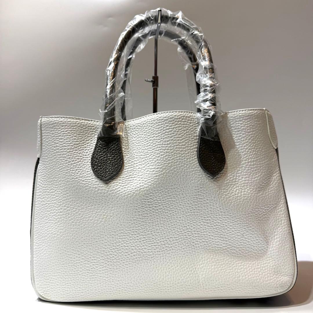 未使用品☆ADMJ エーディーエムジェイ ハンドバッグ バイカラー シボ革