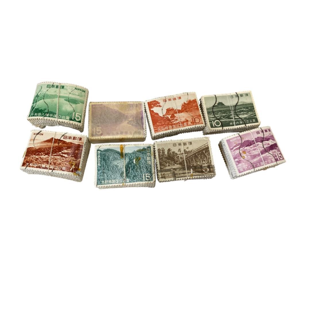 使用済み切手　国立公園記念切手　8種各約100枚づつ　dd073