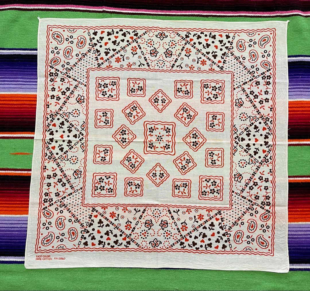 【van'z 】60s USA製 バンダナ PARIS クッキー