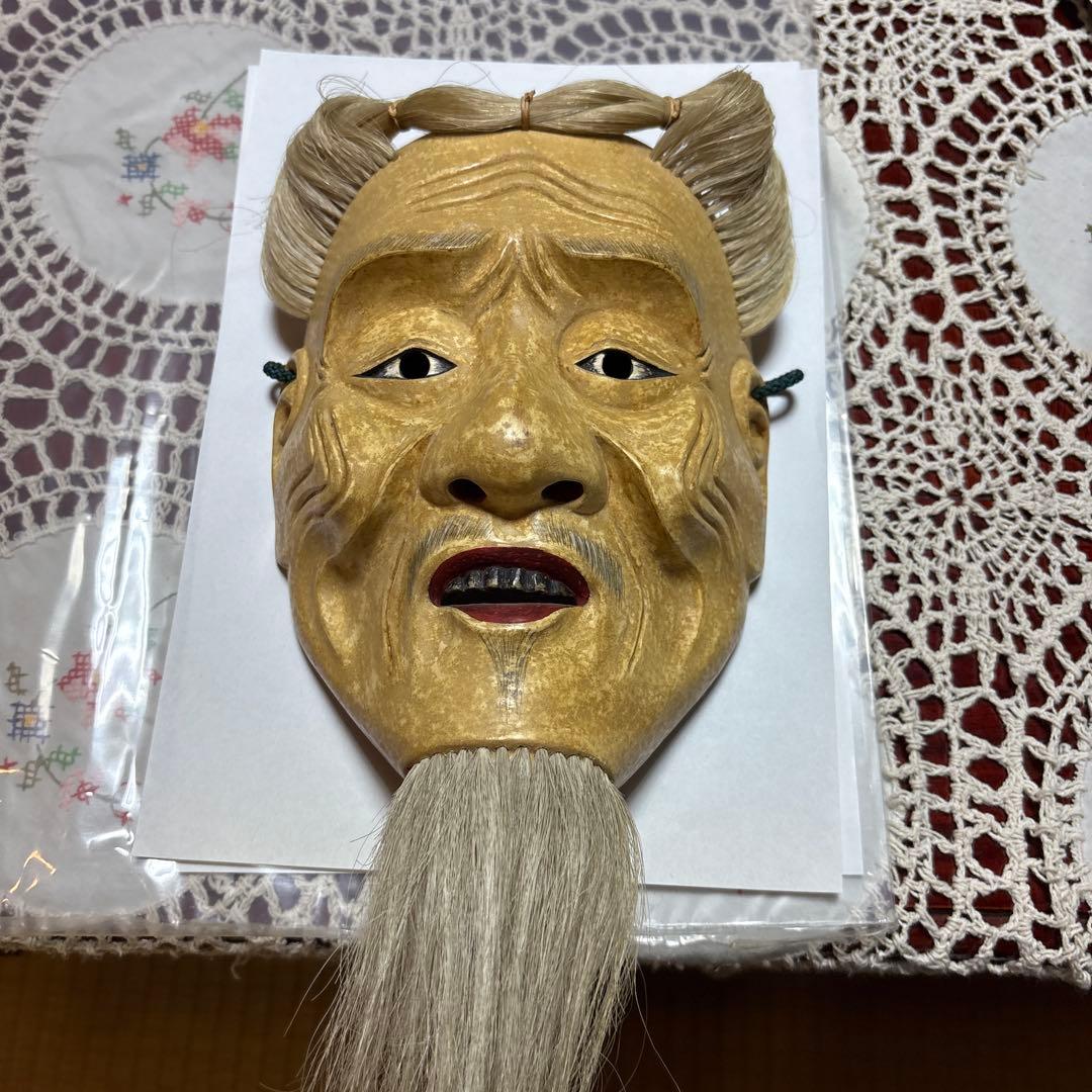 能面 木製 伝統的デザイン