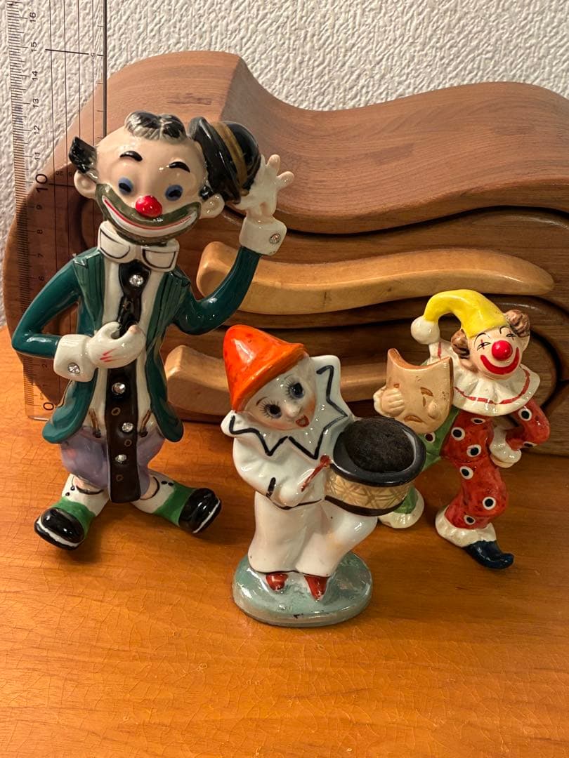 ビンテージ50s ミッドセンチュリー ジェスチャー　ハーレクイン　ピエロ　レトロ