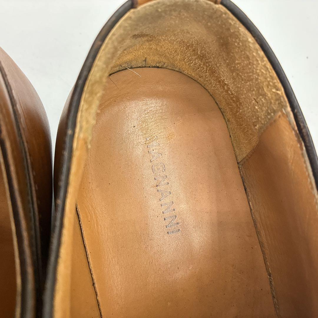 【良品】マグナーニ ビジネスシューズ メダリオン 44 プレーントゥ ブラウン