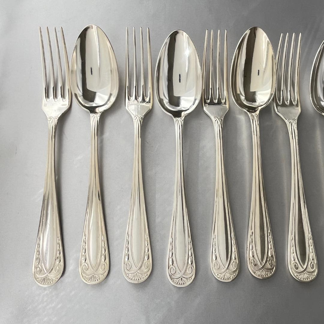 【仏蘭西】 レリーフ ディナーサイズカトラリーセット12本 アールヌーボー