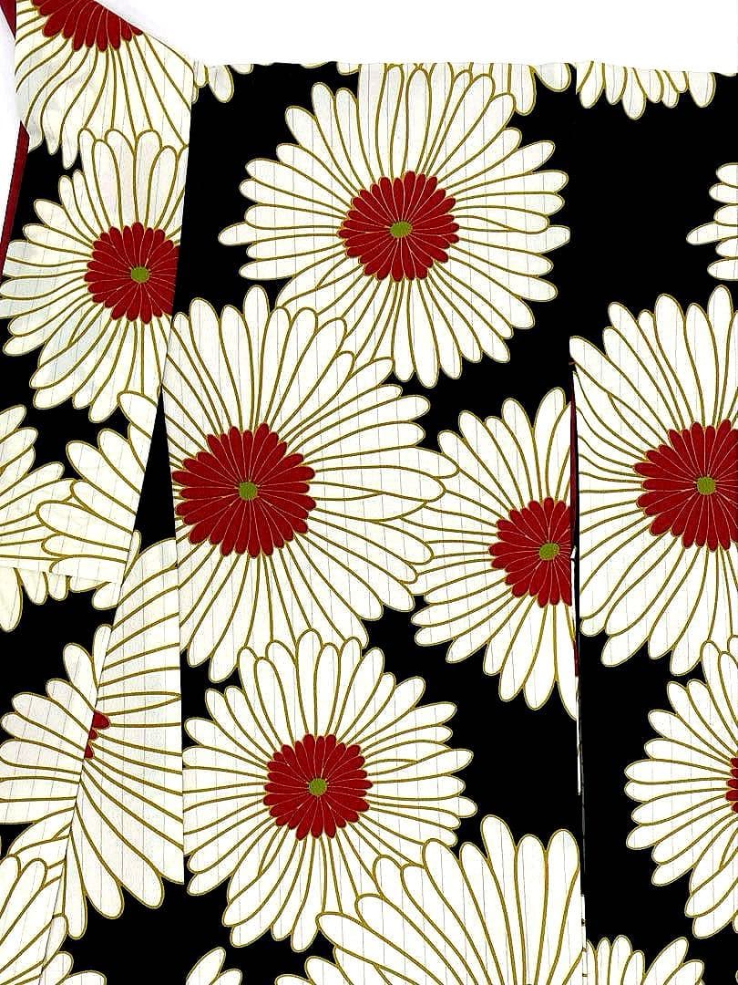 2尺袖 ブランド ポリエステル着物 和風館 縦金通し 大輪 袴用