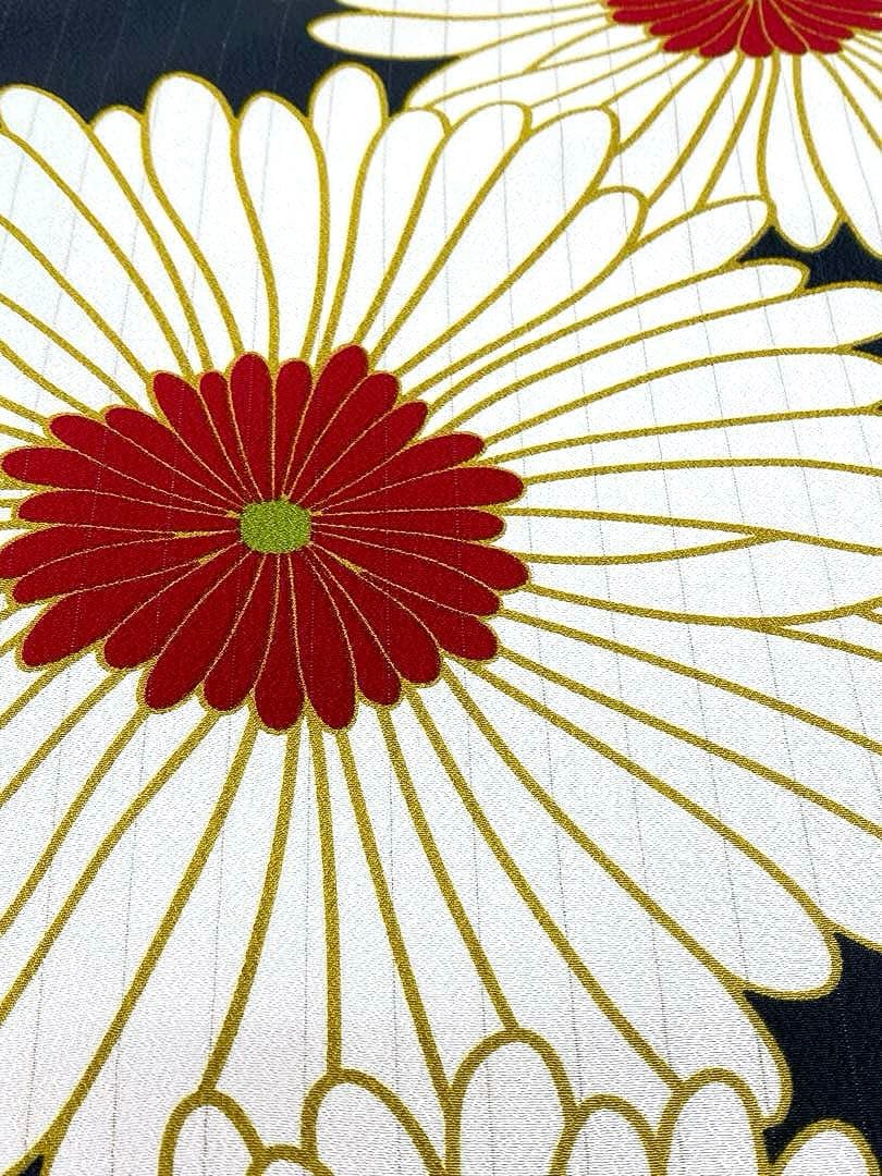 2尺袖 ブランド ポリエステル着物 和風館 縦金通し 大輪 袴用