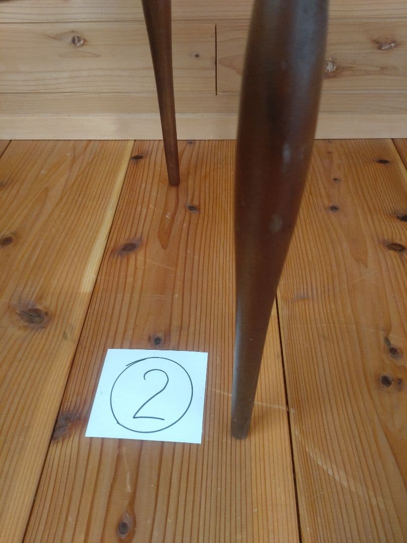 スタッキング丸テーブル　3脚セット　メラミン化粧板　昭和レトロ