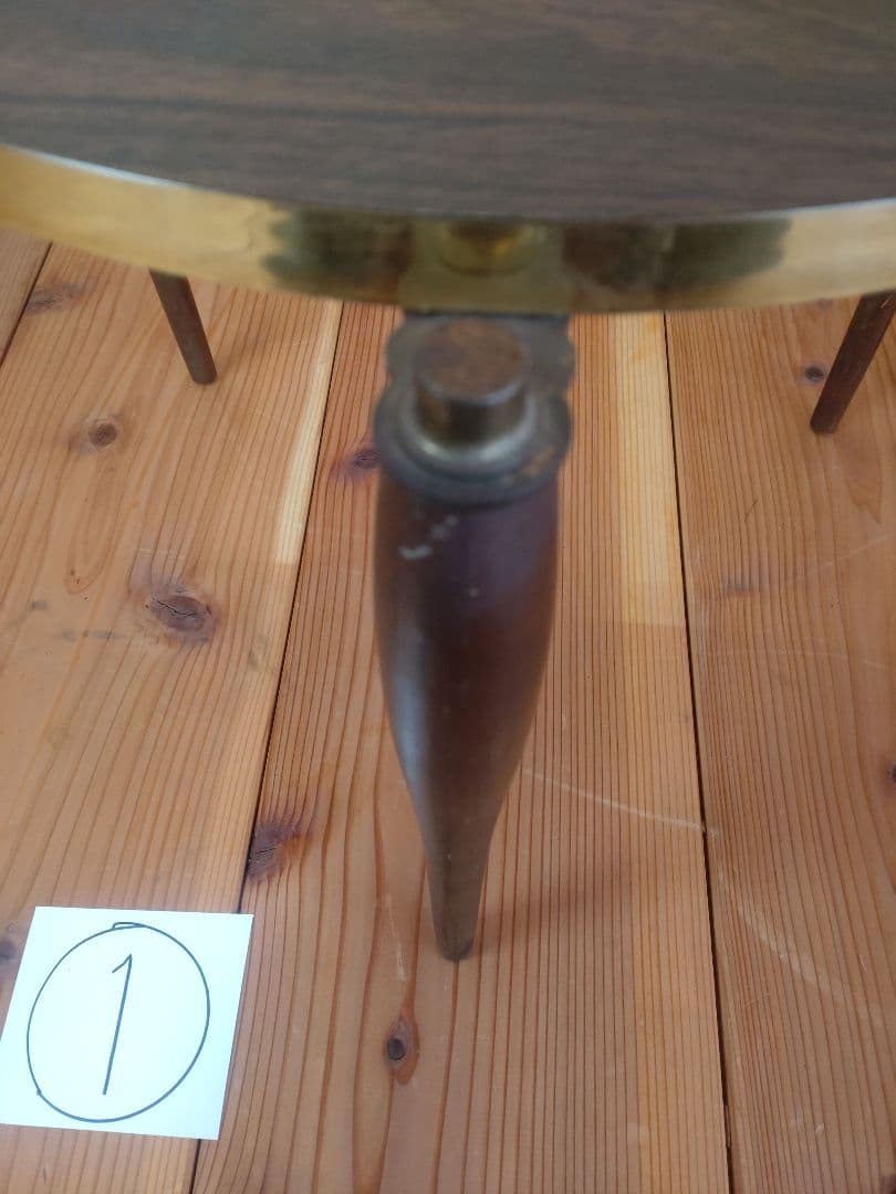 スタッキング丸テーブル　3脚セット　メラミン化粧板　昭和レトロ