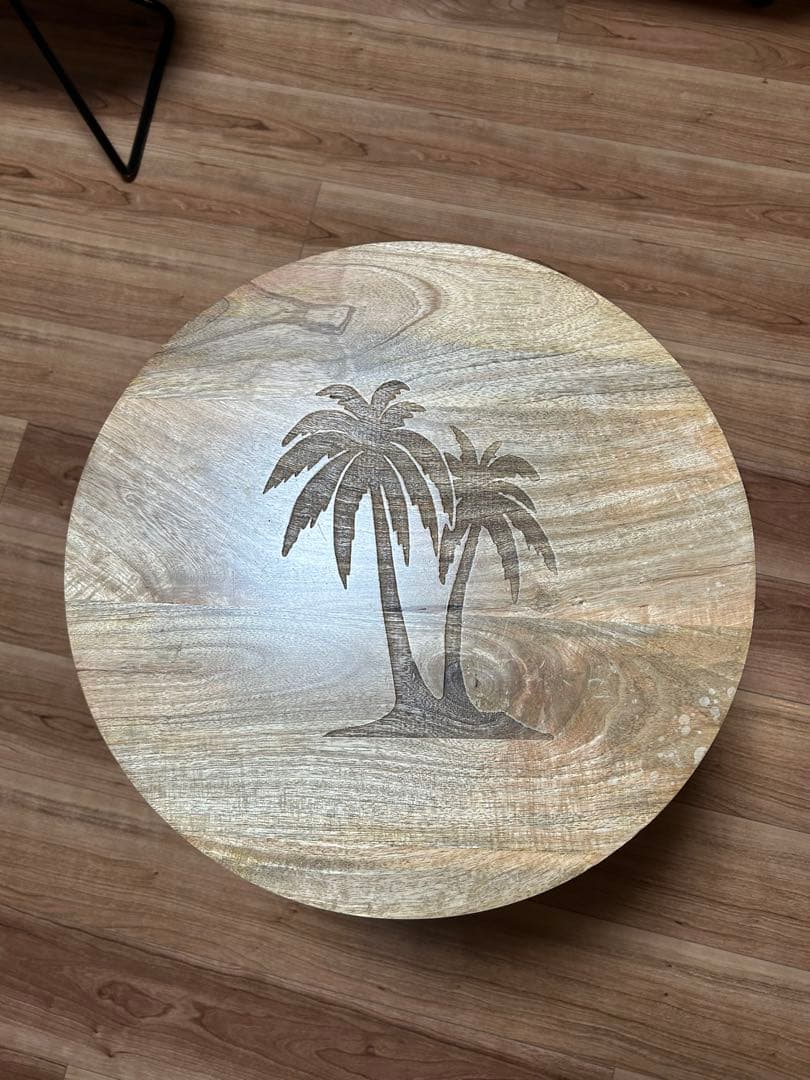 wtw 円形木製サイドテーブル