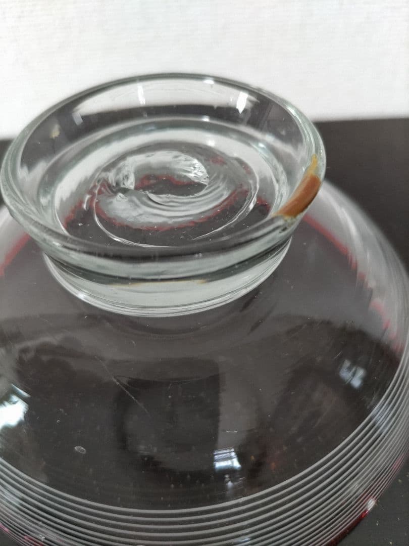 明治〜大正期　千段巻　輪花 金赤べり　氷コップ