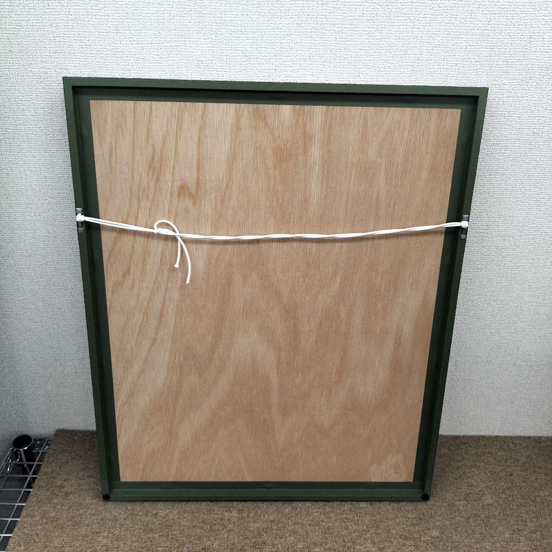 幾何学的抽象スクリーンプリントアートパネル 木製 展示品(Q-2512OB3)