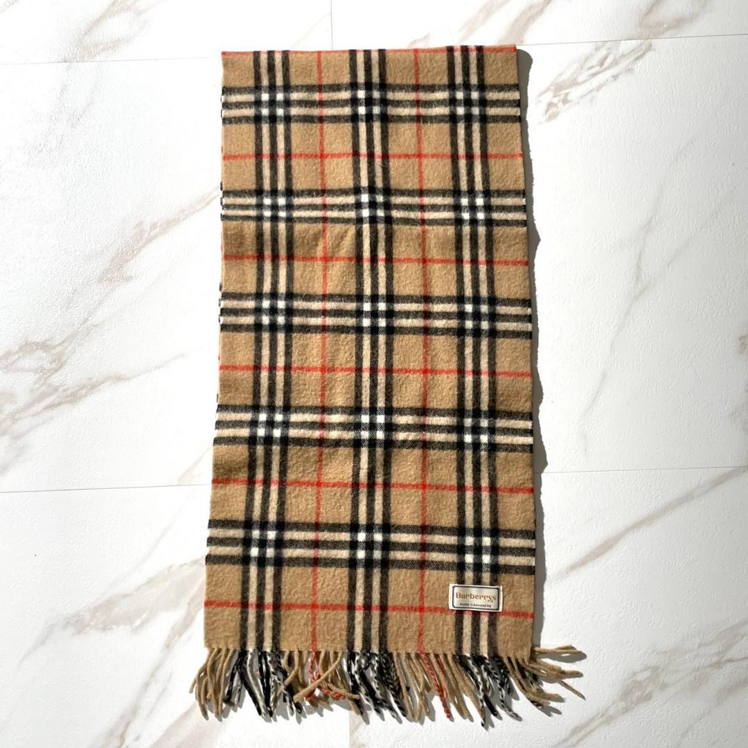 極美品✨バーバリー マフラー ノバチェック カシミヤ100％ 英国製 ベージュ
