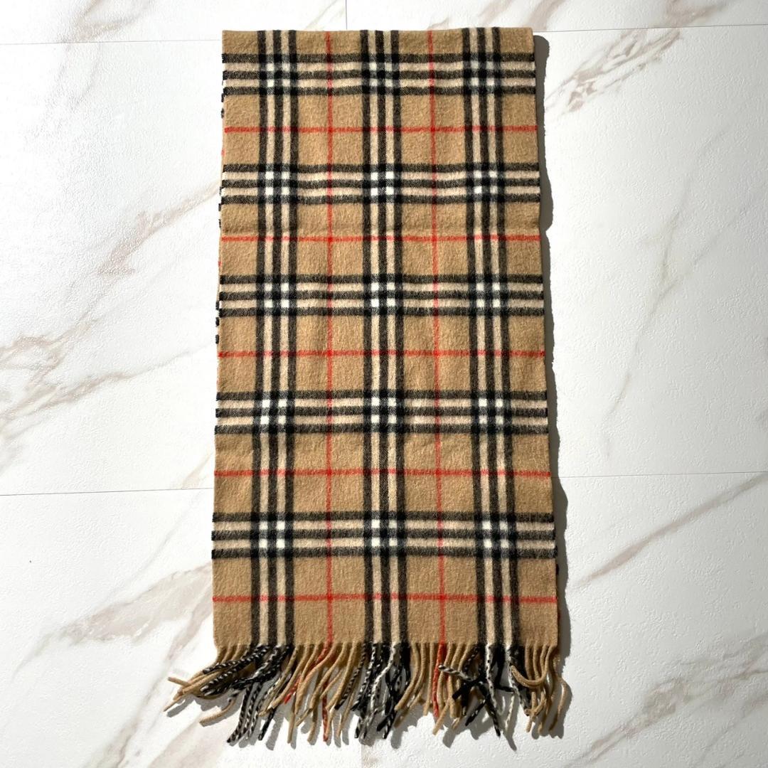 極美品✨バーバリー マフラー ノバチェック カシミヤ100％ 英国製 ベージュ