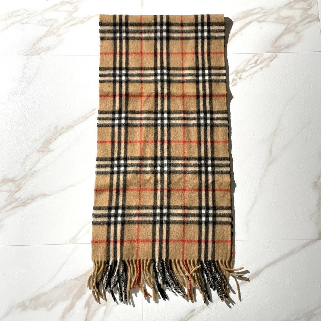 極美品✨バーバリー マフラー ノバチェック カシミヤ100％ 英国製 ベージュ