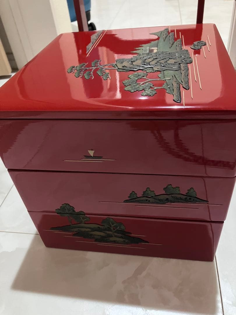 べんぼう沖縄　堆錦漆器重箱 3段
