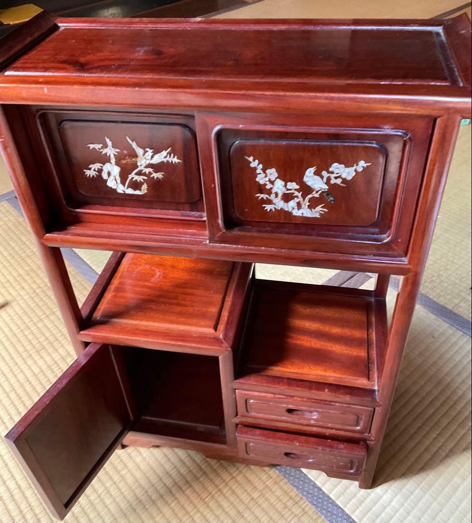 飾り棚 茶棚 茶箪笥 飾棚 茶道具 螺鈿細工 中国 家具 レトロ アンティーク