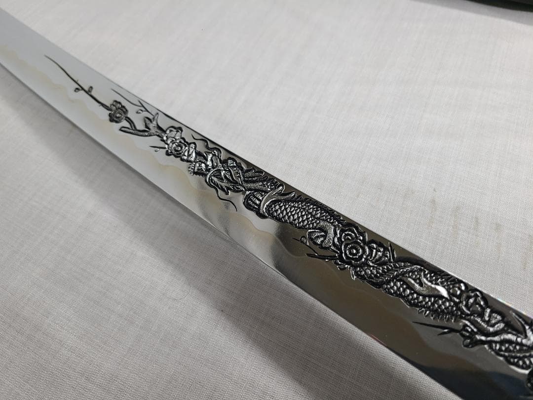 模造刀 拵え 龍 梵字 日本刀 アンティーク コレクション 0316