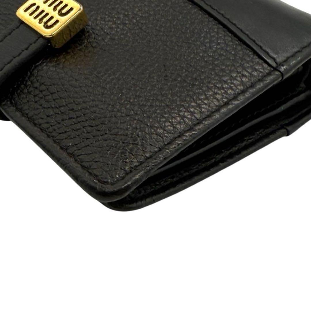 【正規品 美品】miumiuロゴ レザー 二つ折り財布 5MV204RFID搭載