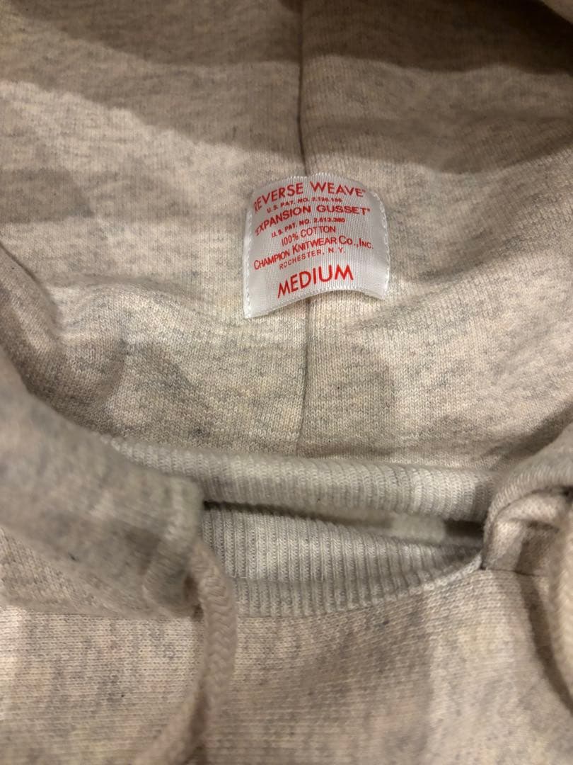 完売品　Champion 後付けパーカー ステンシルプリント リバースウィーブ