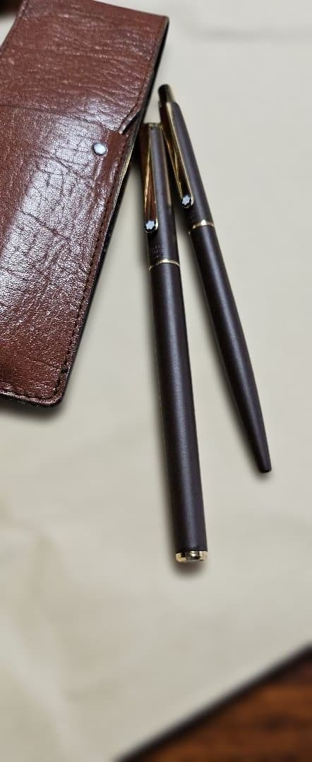 モンブラン(星の王子様)ブラウン 万年筆 ボールペン2本セットレザー ケース付き