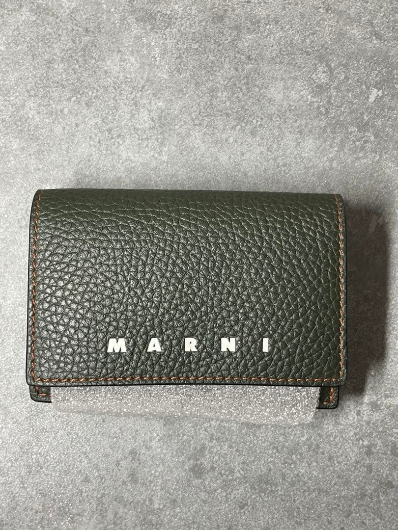 MARNI 三つ折り財布 ダークグリーン