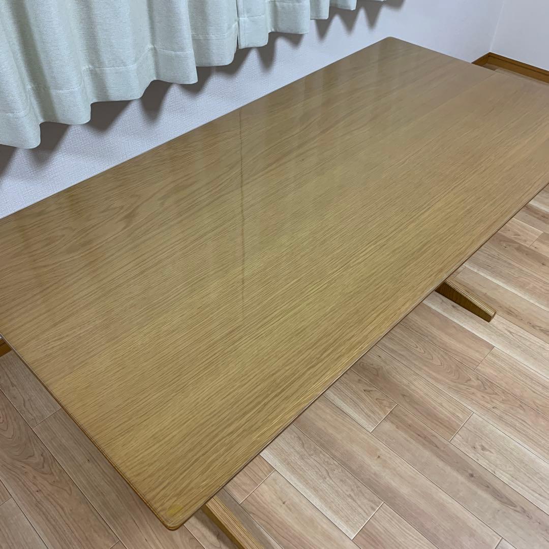 無印良品 リビングでもダイニングでもつかえるテーブル・２・オーク材 マット付き