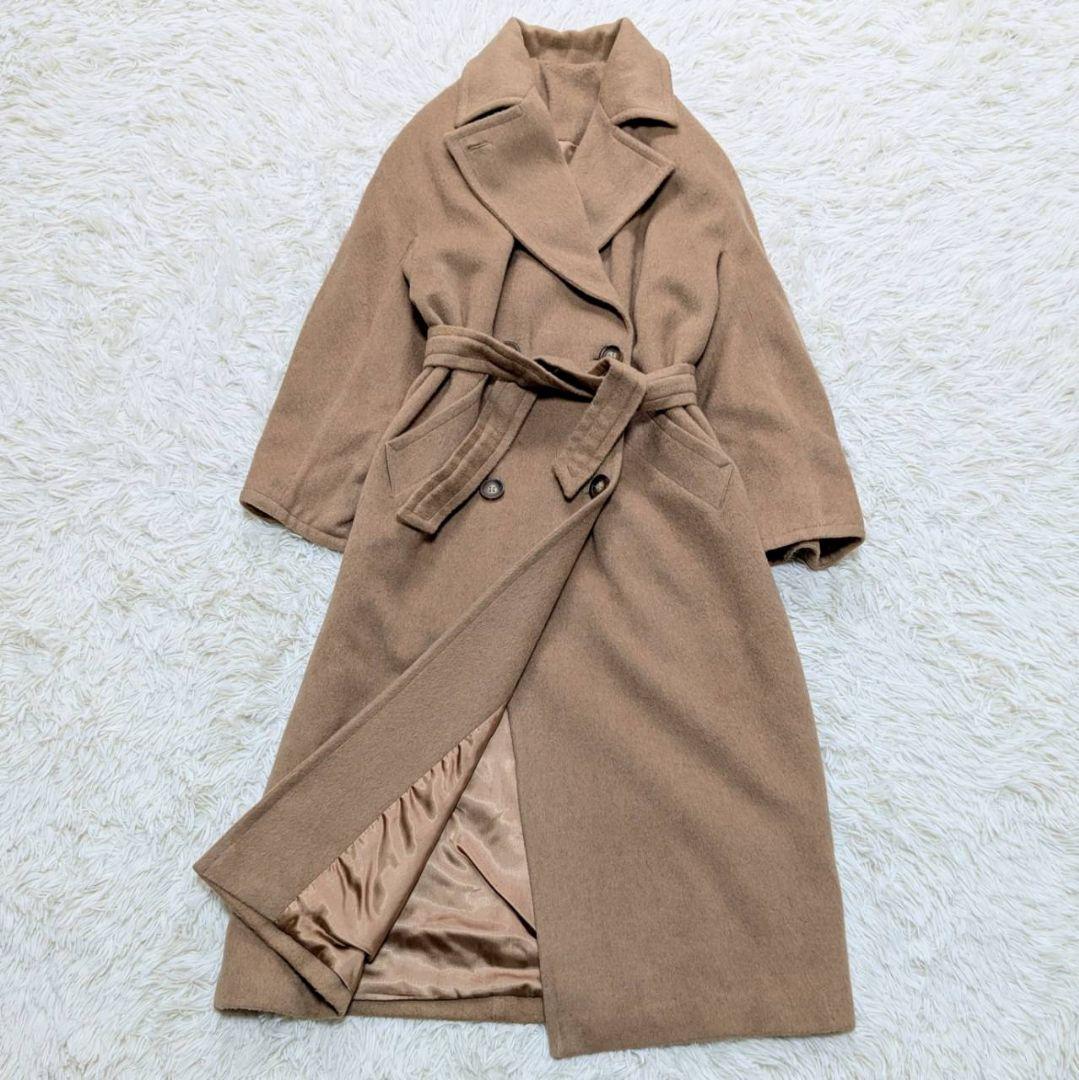 バーバリー チェスターコート キャメル100% ダブル ベルト ベージュ L