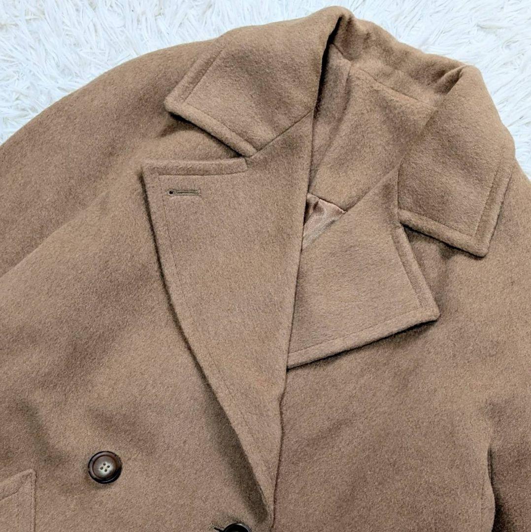 バーバリー チェスターコート キャメル100% ダブル ベルト ベージュ L