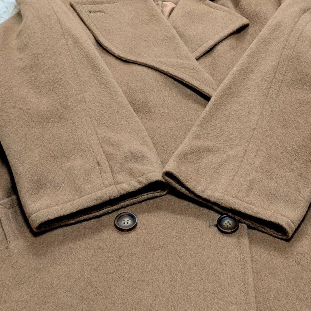 バーバリー チェスターコート キャメル100% ダブル ベルト ベージュ L