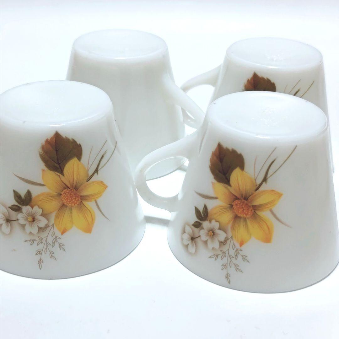 ビンテージ カップ&ソーサー 4客 オールドパイレックス