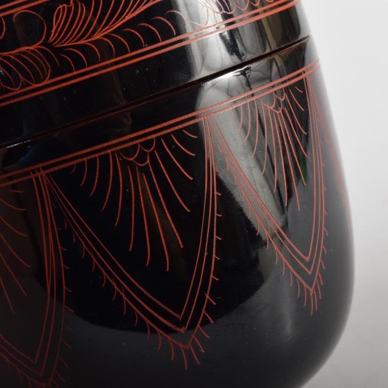 茶道具　蒟醤塗　キンマ塗　棗　合わせ箱　V　7382