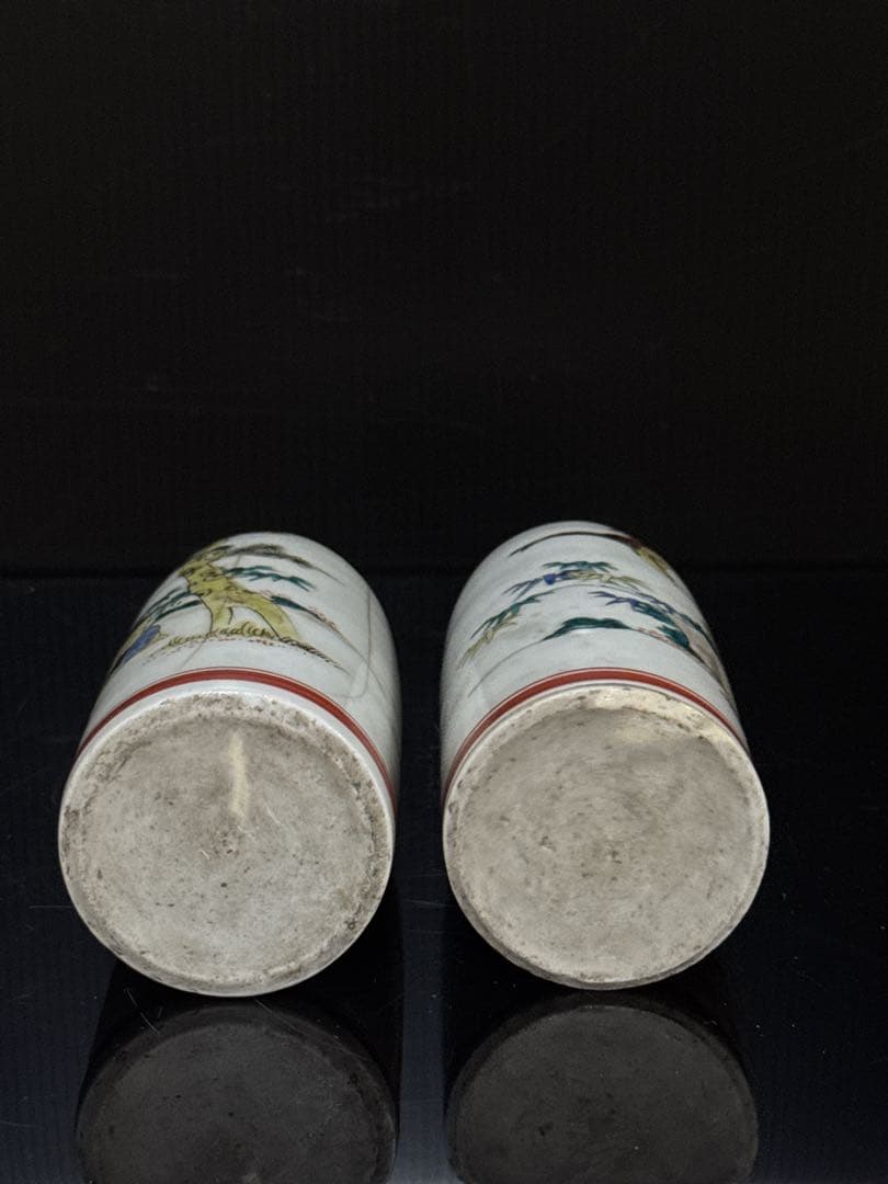 江戸期 湖東焼 彩色寿老人鶴図 徳利 酒器 天保年墨書