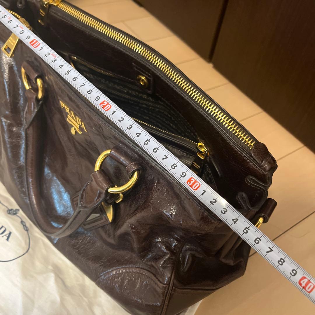PRADA レザー　バック　ブラウン　焦茶　トートバッグ