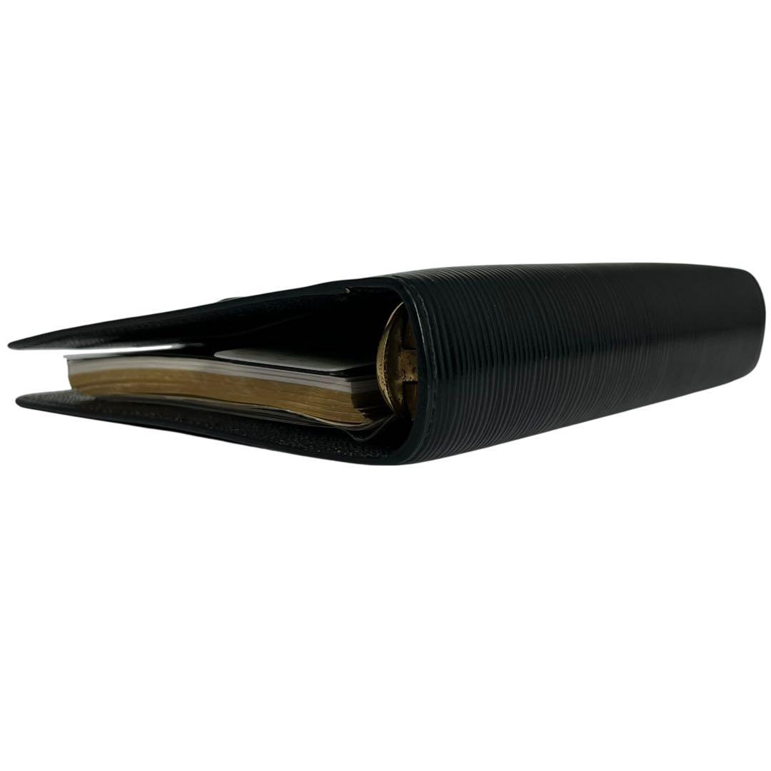 外観美品 ルイヴィトン エピ レザーリング式ファイル 黒 手帳 鑑定済 13