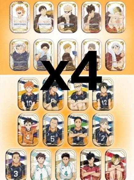 ハイキュー スクエア缶バッジ クールダウン おすわり 2種セット 合計8点