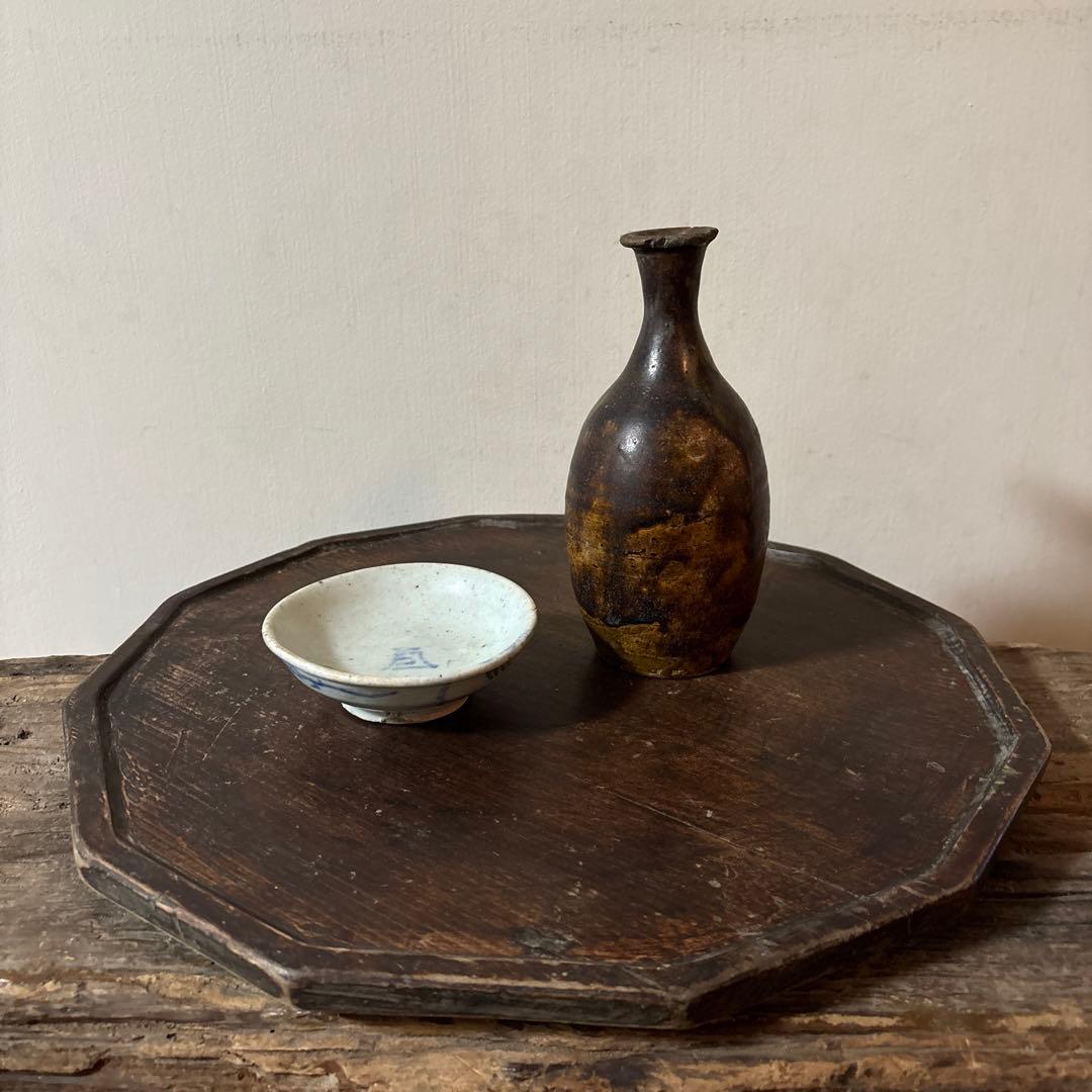 李朝染付盃　分院　白磁　ぐい呑み　猪口　アンティーク　酒器　朝鮮古陶磁　白洲正子