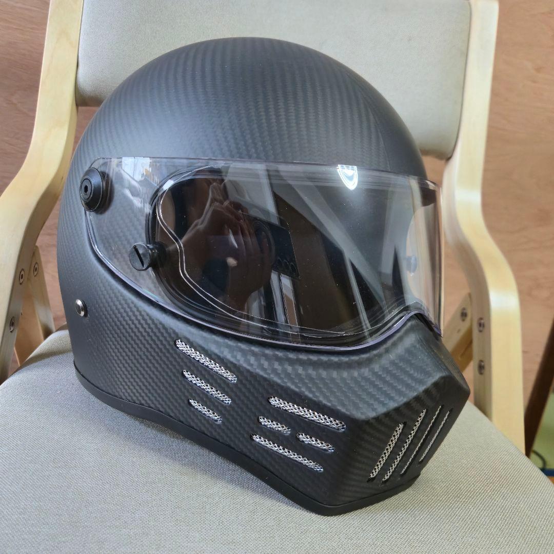 カーボンファイバー調 フルフェイスヘルメット　60
