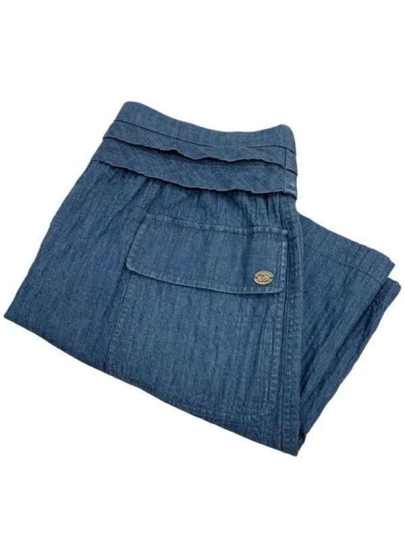 CHANEL シャネル　 デニム　スカート　ココマーク付き　正規品