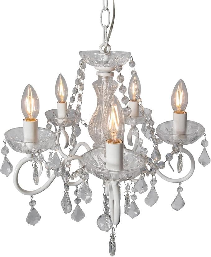 シャンデリア 5灯　クリスタルガラス アンリ シルバー LED対応