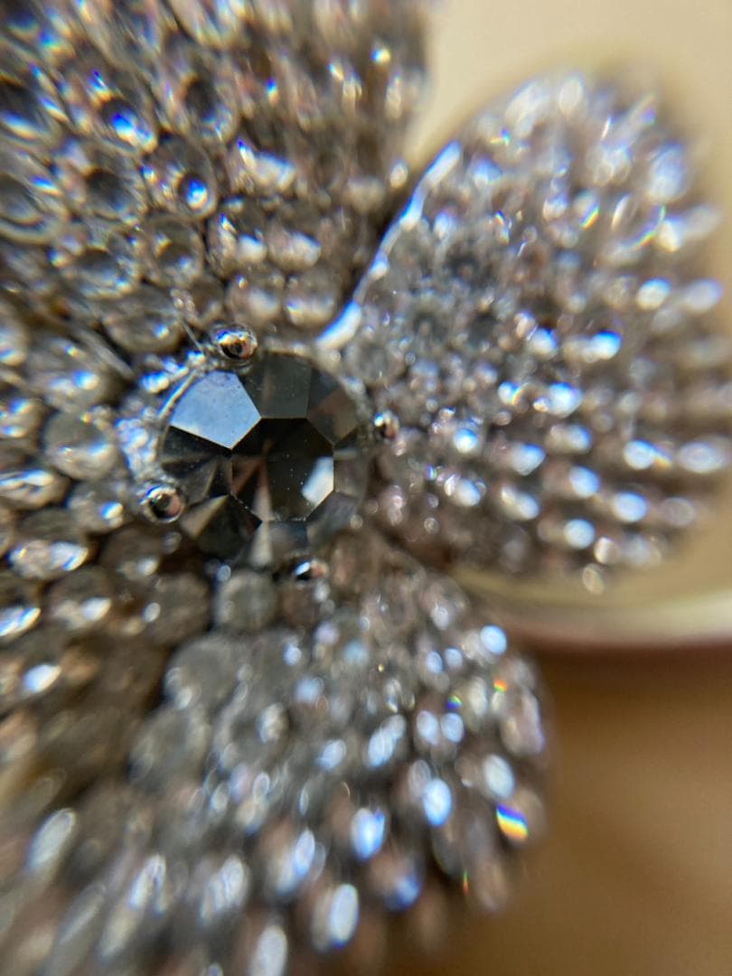 【美品】FOXEY フォクシー ブローチ コサージュ 花 ラインストーン 希少