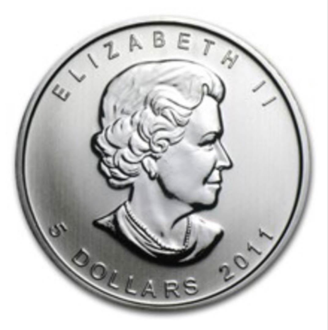 2011年　カナダ メープルリーフ 1オンス銀貨 5ドル